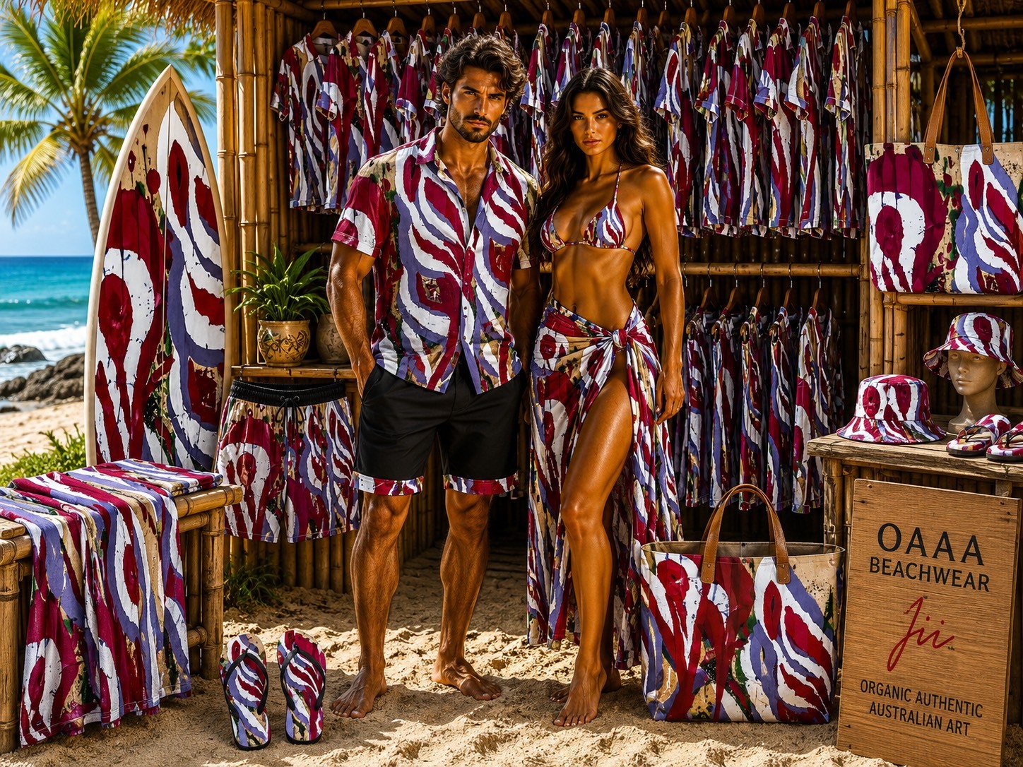 Crimson Flow beachwear collection